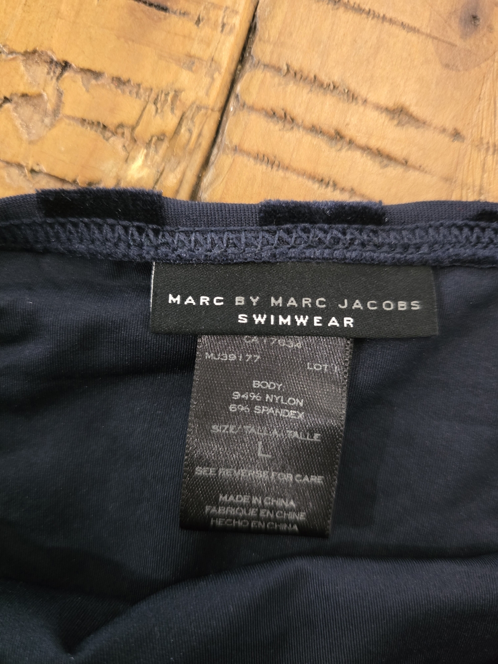 Marc By Marc Jacobs Swimwear Navy Textured Print Bikini Set - Picture 3 of 5